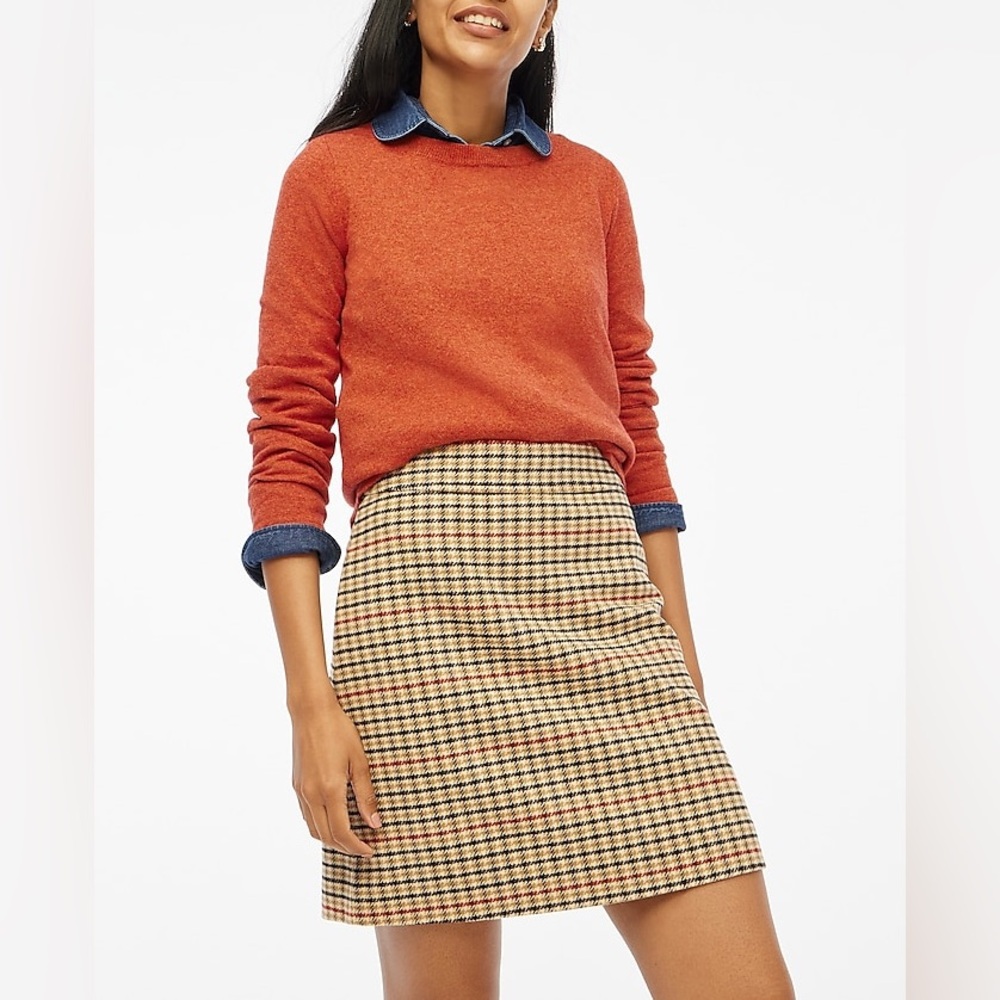 J Crew Wool Plaid Mini Skirt